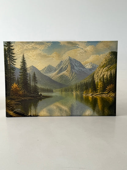 Mountain Lake Canvas Wall Art – Scenic Mountain Landscape with Pine Forest & Lake, Large Nature Wall Decor for Living Room Bedroom – Ready to Hang